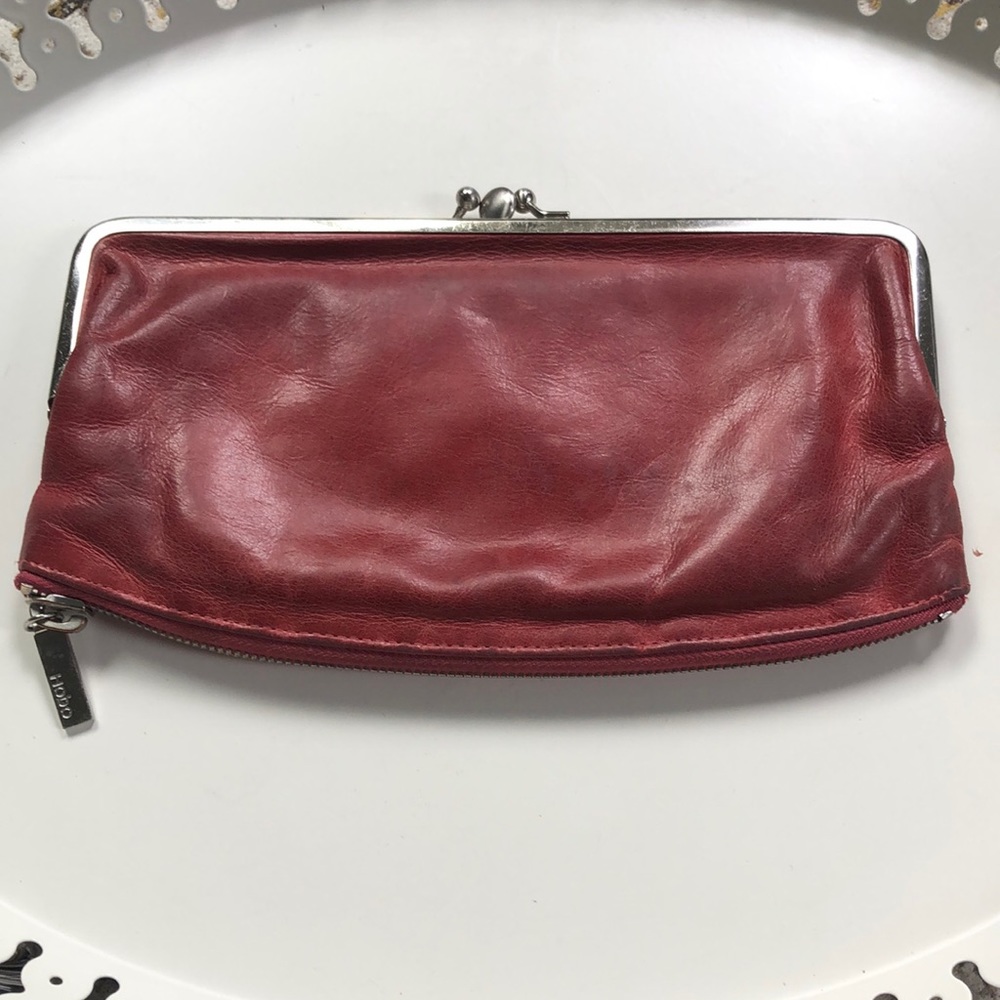 Original Hobo Mavis zip bottom leather clutch